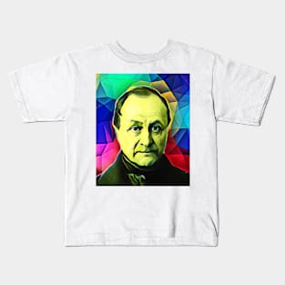 Auguste Comte Colourful Portrait | Auguste Comte Artwork 7 Kids T-Shirt